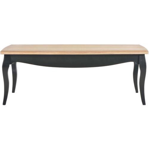 280003 Coffee Table Black and Brown 110x60x40 cm Solid Pine Wood slika 2