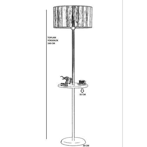 Stojeća lampa Mercan 8737-2 u crno-senap boji slika 3