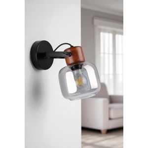 Opviq Zidna lampa 908, siva, orah, crna