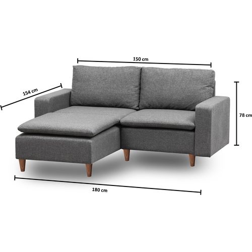 Atelier Del Sofa Kutna garnitura, Tamno siva, Lungo Mini slika 3