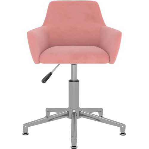 Okretna uredska stolica ružičasta baršunasta slika 18