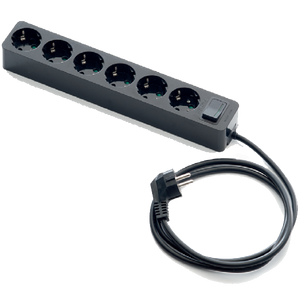 Famatel Produžni kabl 6 utičnica, 1.5m, prekidač, crni, 1.5mm² - 2518-N