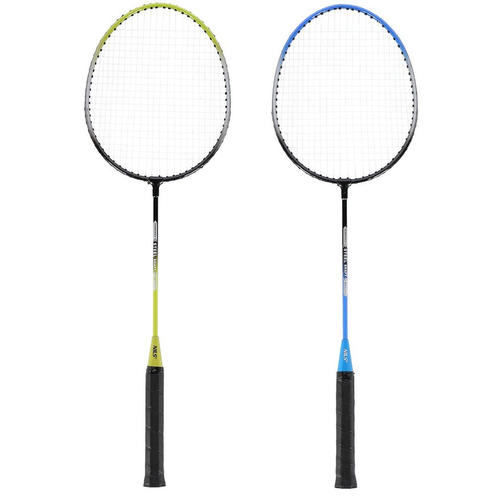 Nrz014 čelični / badminton set 4 rakete + 3 lopte za loptice + mreža 195x22cm + navlaka nils slika 2