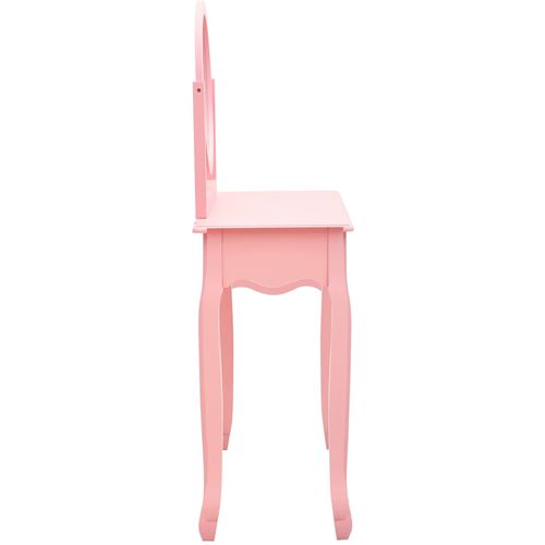 Toaletni stolić sa stolcem rozi 65x36x128 cm paulovnija i MDF slika 26