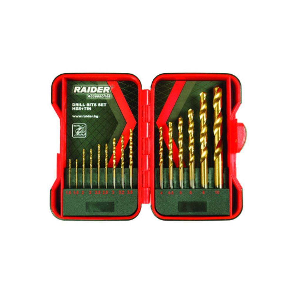 Burgije, set od 15 komada, ø1,5-10 mm, HSS+TIN slika 1