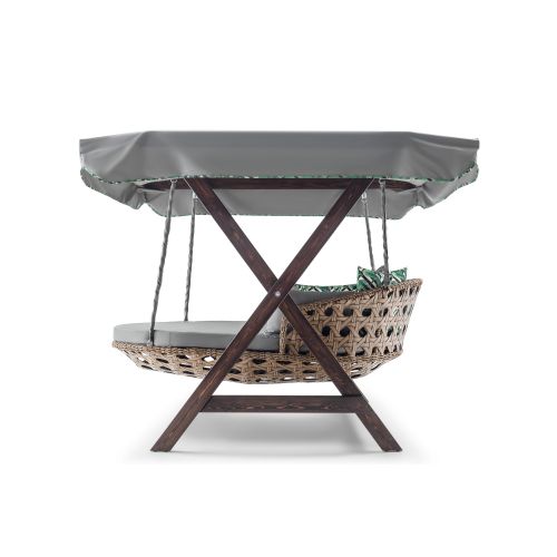 Dominic - Grey Grey Garden Double Swing Chair slika 4