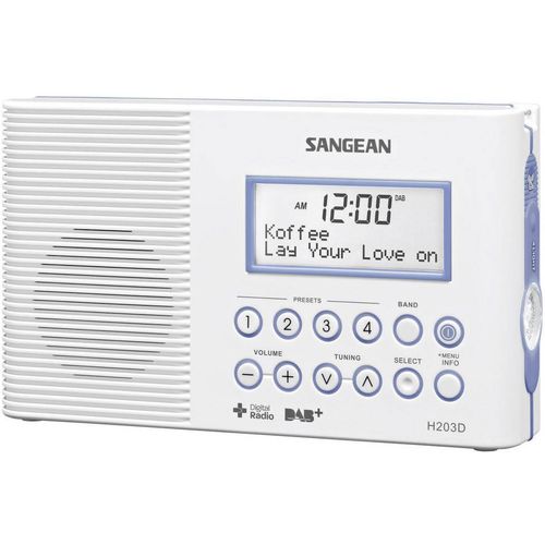 Sangean H-203D radio za kupaonicu DAB+ (1012), UKW (1014)   džepna svjetiljka, vodootporan bijela slika 3