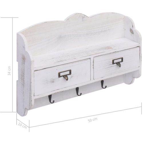 284239 Wall Mounted Coat Rack White 50x10x34 cm Wood slika 32