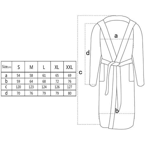500 g/m² Uniseks Kućni Ogrtač 100% Pamuk Bijeli M slika 6