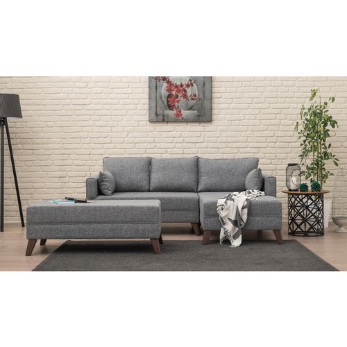 Ugaona sofa Bella, desni ugao, 2 siva - Sofa na razvlačenje slika 2