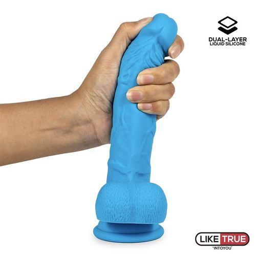 Liketrue realistični dvoslojni dildo 20cm, plava slika 3