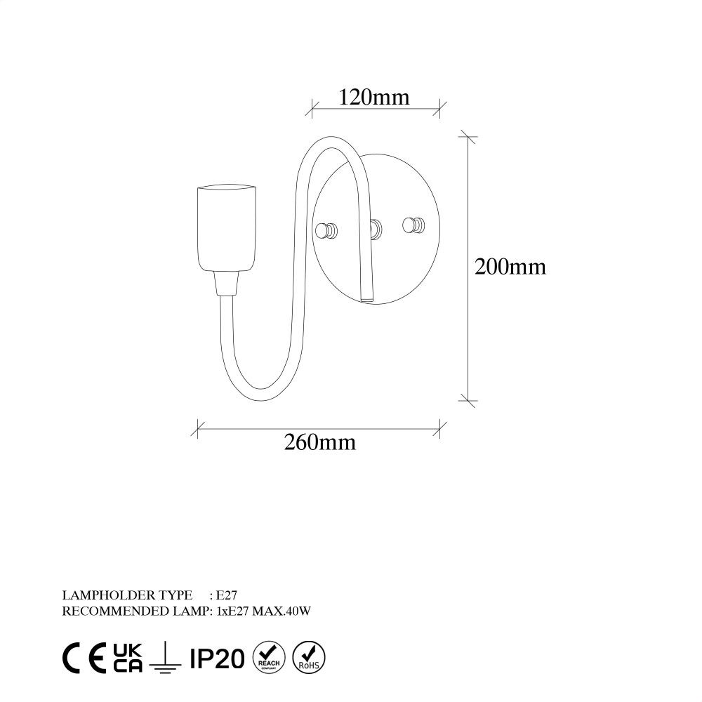 Firat - 11520 Crna Antikna Zidna Lampa slika 5