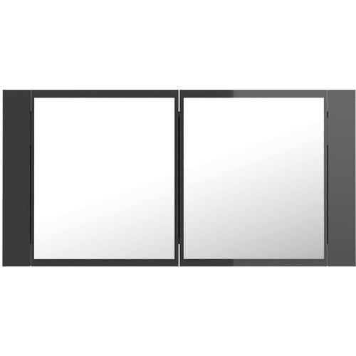 LED kupaonski ormarić s ogledalom sjajni sivi 90 x 12 x 45 cm slika 9