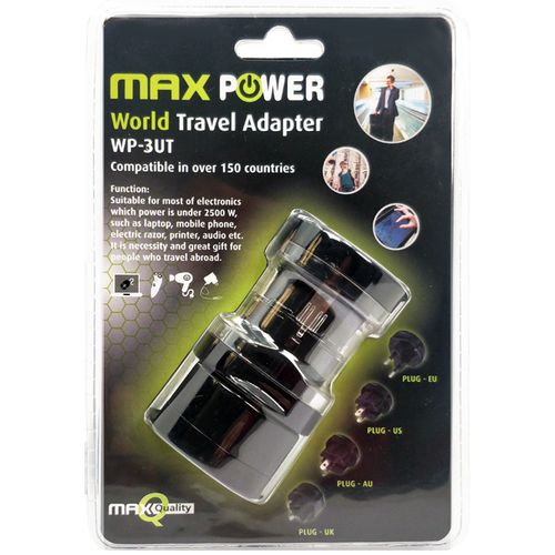 MAXPOWER adapter univerzalni putni WP-3UT crni slika 1