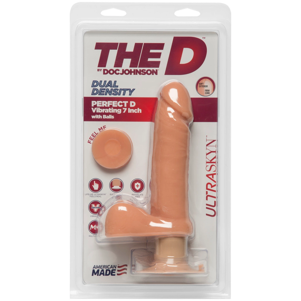 Doc Johnson Perfect D - Realistični ULTRASKYN dildo s kuglicama - 7 / 18 cm slika 2