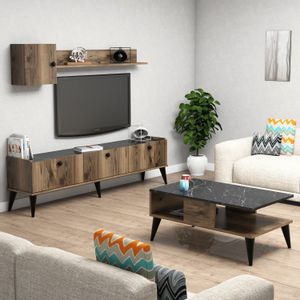 Lidya 1 Walnut
Marble Living Room Furniture Set