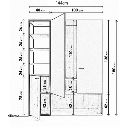 Woody Fashion Garderoba, Onur Pratik Gardırop L602 slika 8