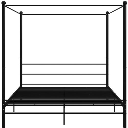 Okvir za krevet s nadstrešnicom crni metalni 180 x 200 cm slika 4