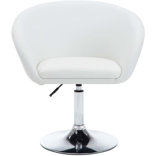 Okretna blagovaonska stolica od umjetne kože bijela slika 2
