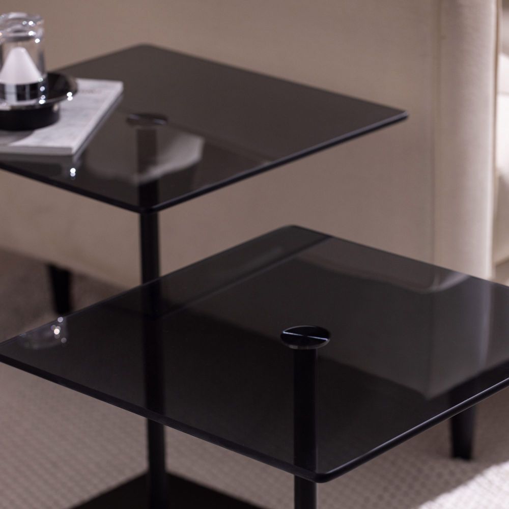 Kafa stol Elegante 2 - Crni i dimljeni slika 2