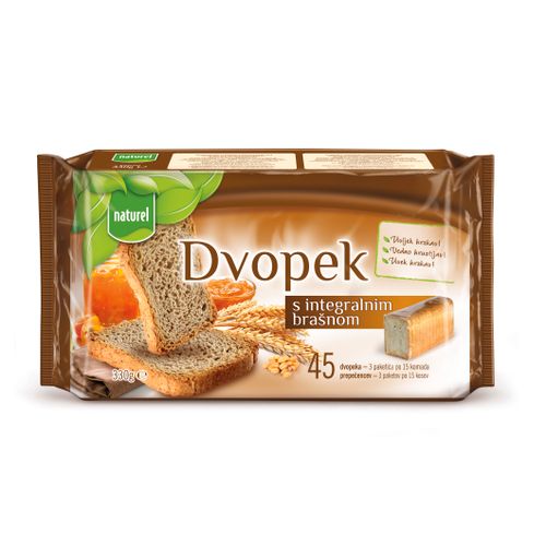 Naturel dvopek integralni 330 g slika 1