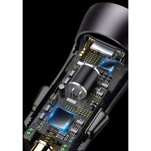 Baseus Golden Contactor Max auto punjač, 2x USB, 60W (siv) slika 6