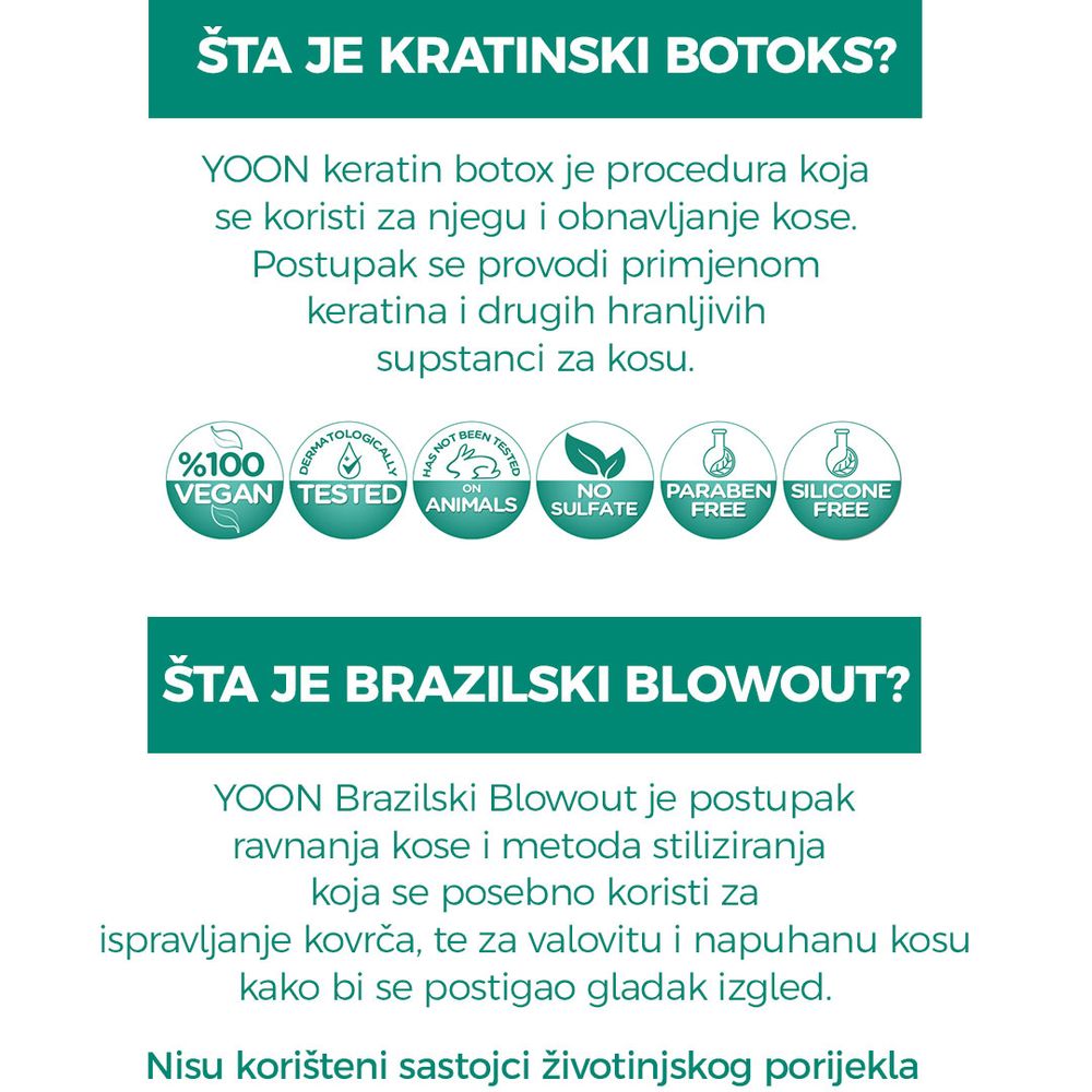 YOON Višenamjenski keratinski set za njegu kose 100ml x 3 slika 5
