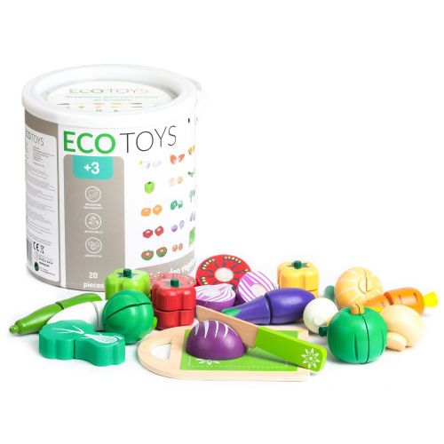 Ecotoys Drveno povrće set od 20 elemenata slika 5