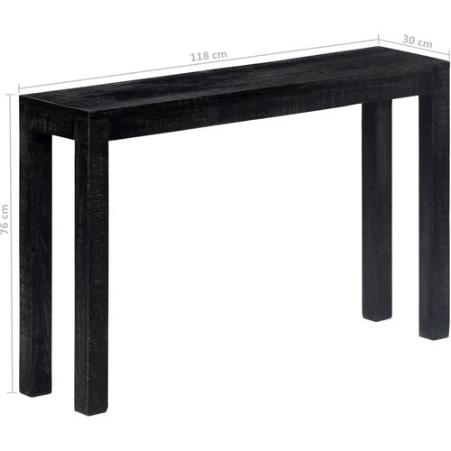 Konzolni stol crni 118 x 30 x 76 cm od masivnog drva manga slika 53