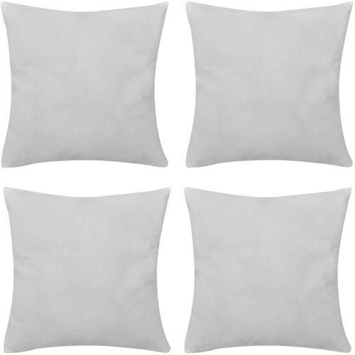 130901 4 White Cushion Covers Cotton 40 x 40 cm slika 4