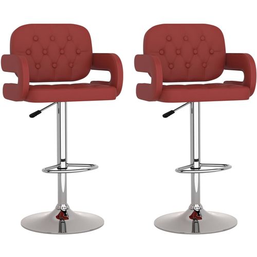 Barski stolci od umjetne kože 2 kom crvena boja vina slika 15