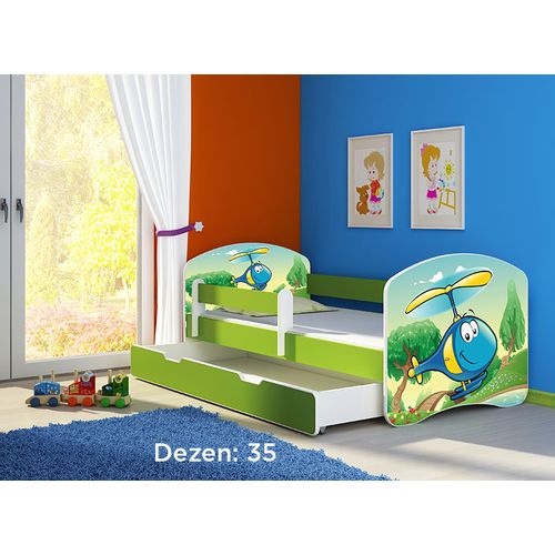 Deciji krevet ACMA II 140x70 F + dusek 6 cm GREEN35 slika 1