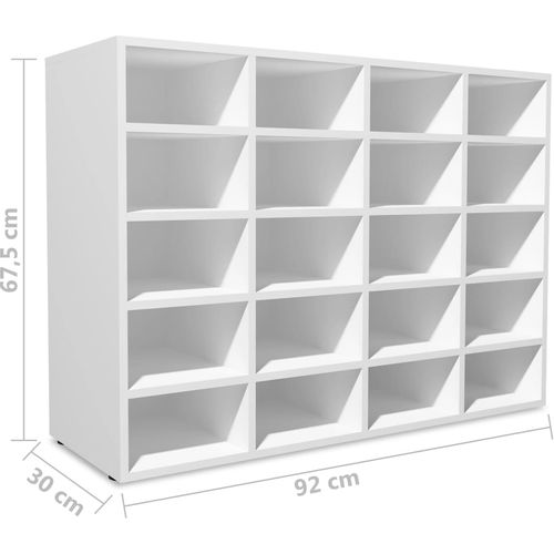 Stalak za cipele od konstruiranog drva 92 x 30 x 67,5 cm bijeli slika 19