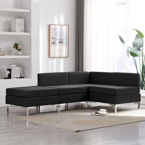 4-dijelni set sofa od tkanine crni slika 17