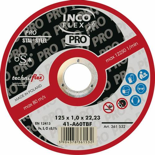 Incoflex brusna ploča za brušenje metala 125 x 6,5 x 22,2 mm slika 1