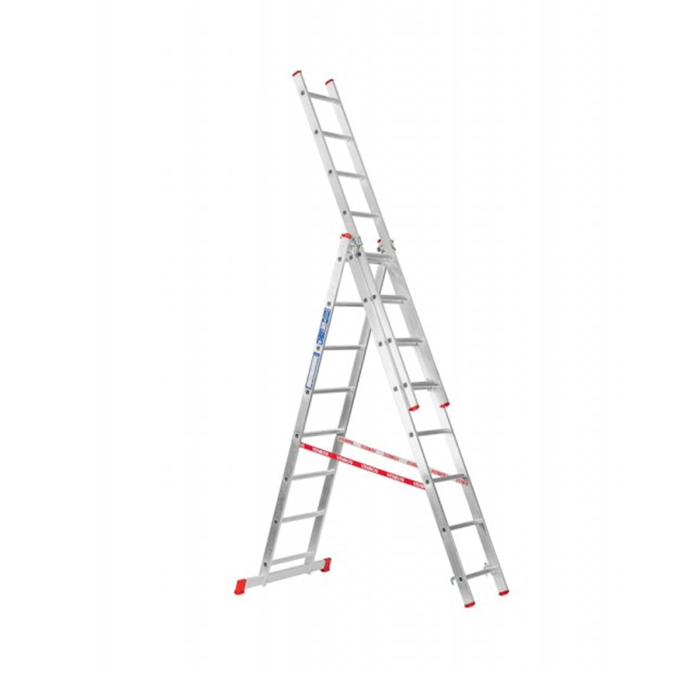 Sts Ljestve Komb. 3 Sekcije 2,3 M B- Line 3X8 Gazišta slika 1
