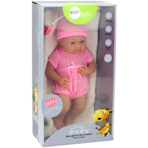 Lutka beba - Ružičasta odjeća, šešir, duda varalica i dekica slika 4