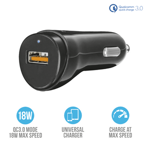 Trust Ultra Fast USB Car Charger with QC3.0 and auto-detect