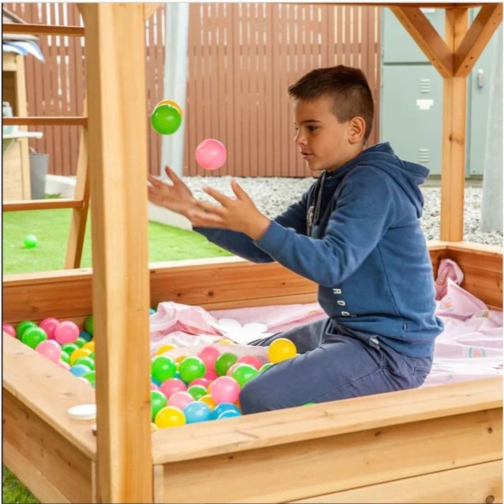 Kinder Home Drvena kućica za djecu sa pješčanikom i toboganom slika 22