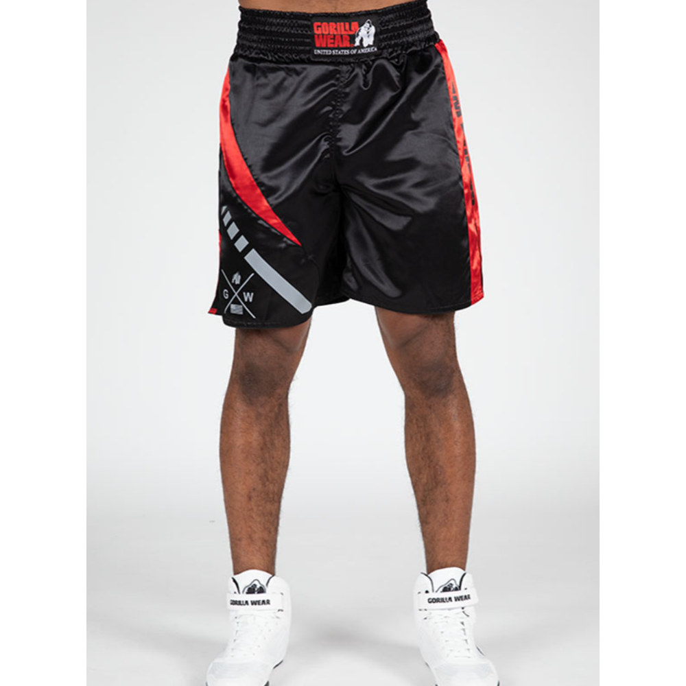 Gorilla Wear Bokserski šorc Hornell - Black/Red - 2XL slika 2