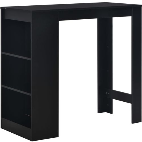 Barski stol s policom crni 110 x 50 x 103 cm slika 1