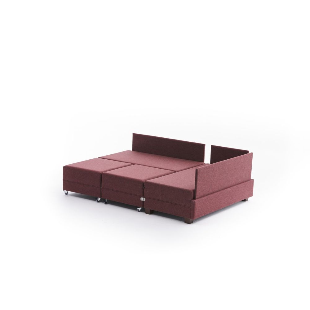 Fly Ugaona Sofa Krevet Desna - Grimizno Crvena slika 7