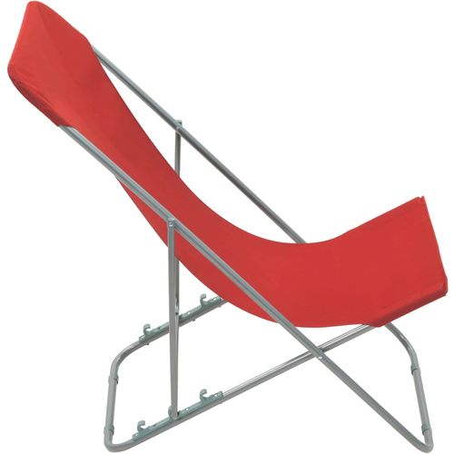 Sklopive stolice za plažu 2 kom čelik i tkanina Oxford crvene slika 12