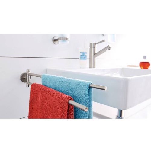 tesa® MOON Držač za ručnike za kupaonice s dvije ruke tesa  MOON držač ručnika  ljepilo metal slika 3