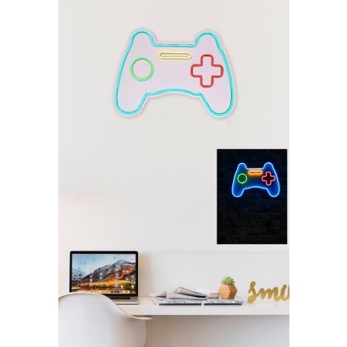 Wallity Ukrasna plastična LED rasvjeta, Play Station Gaming Controller - Blue slika 3