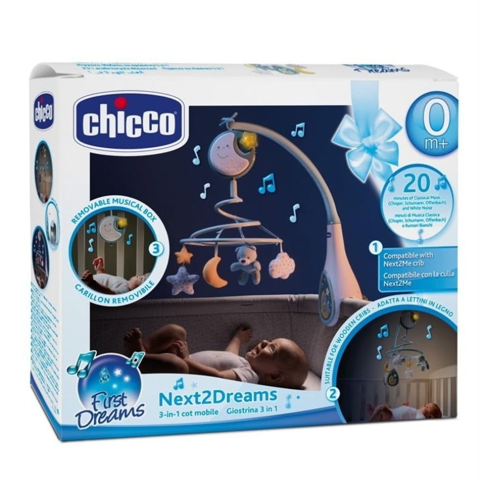 Chicco Vrtuljak za krevetac Next2Dreams, Plavi slika 1