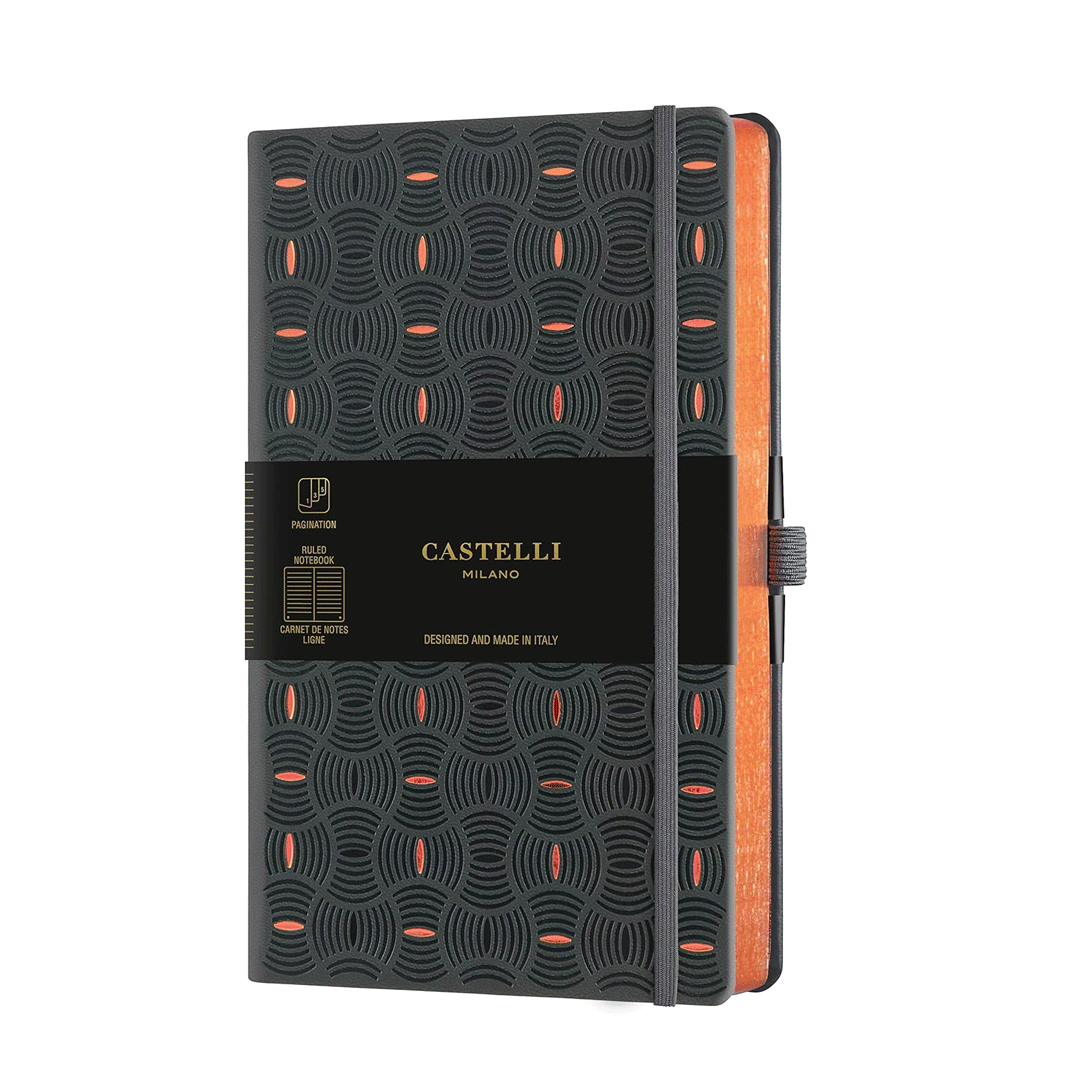 Castelli notes A5 dikto - Rice Grain Cooper - crno crveni slika 1