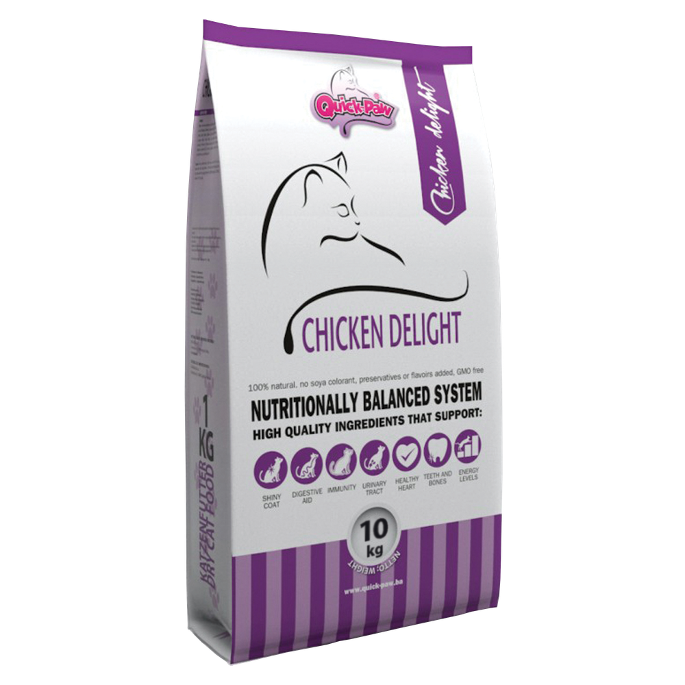 Quick-Paw suha hrana za odrasle mačke Piletina 10kg slika 1