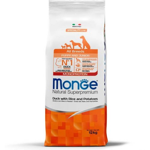 Monge Natural Superpremium  Dog All Breeds Puppy And Junior Monoprotein pačetina sa pirinčem i krompirom 12 kg slika 1