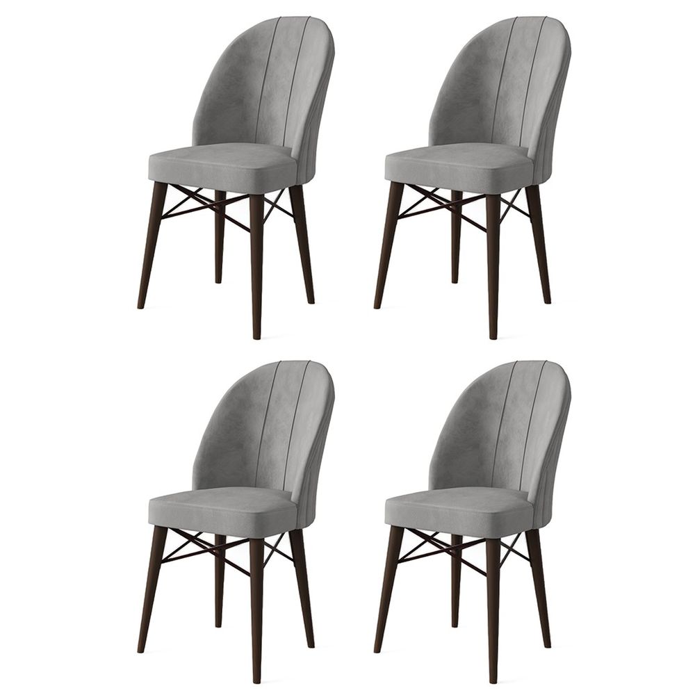 Ritim - Siva, Braon Siva Set Stolica (4 Komada) slika 1